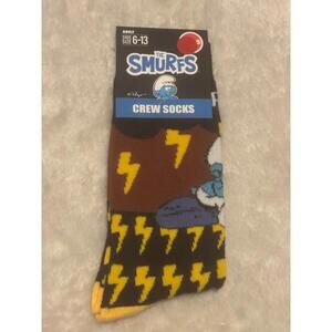 The Smurfs Grouchy Novelty Crew Socks Size 6-13